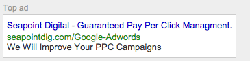 Google Adwords Top Spot