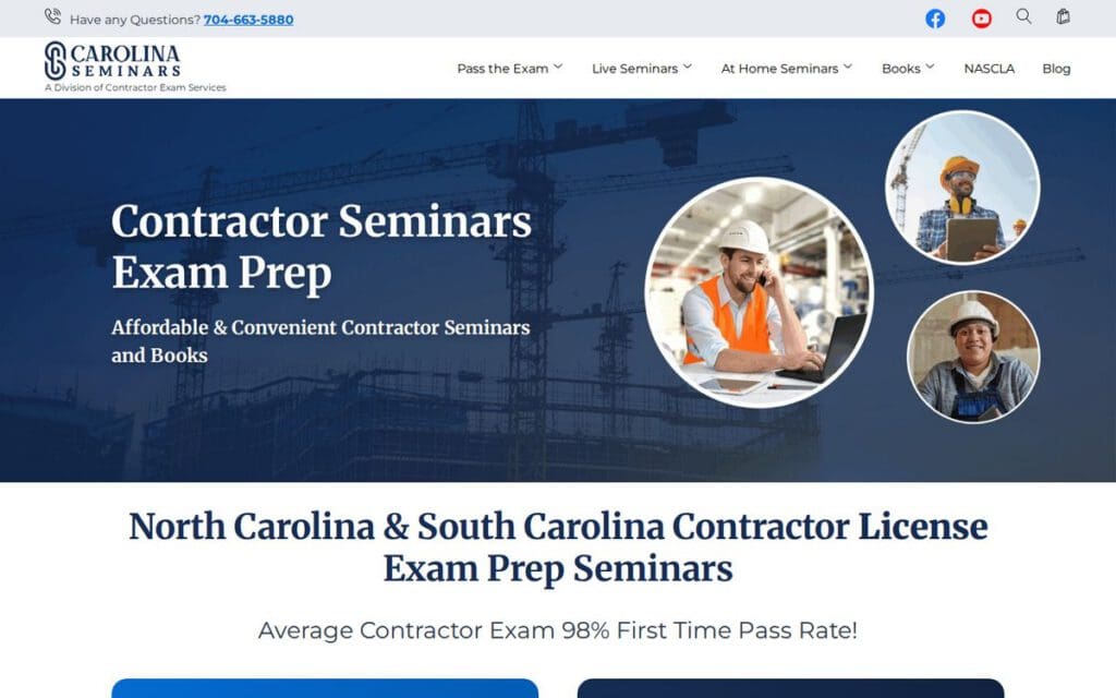 Homepage of the Carolina Seminars website designed by Seapoint Digital